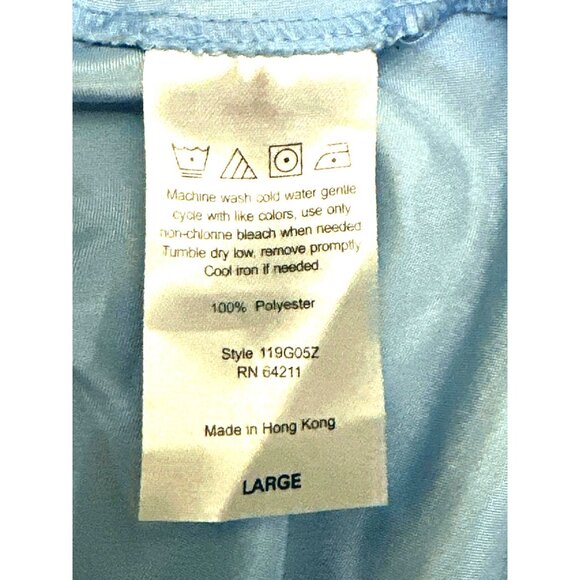 CCC Vintage Light Blue Satin Elastic Band Sleep Shorts Size Large All Polyester - Picture 5 of 7